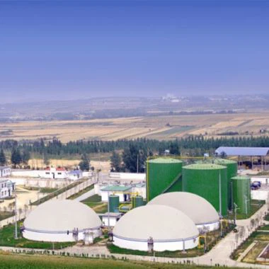 Dvojitý membránový držák na bioplyn namontovaný na digestoři